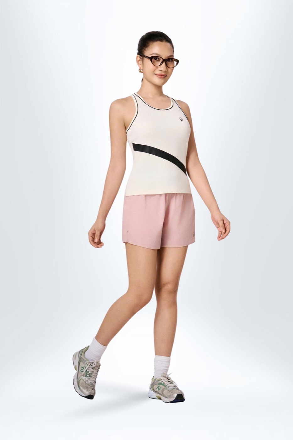 [PKPTT054WW25WHS] Áo nữ ba lỗ kẻ sọc (Trắng, S)