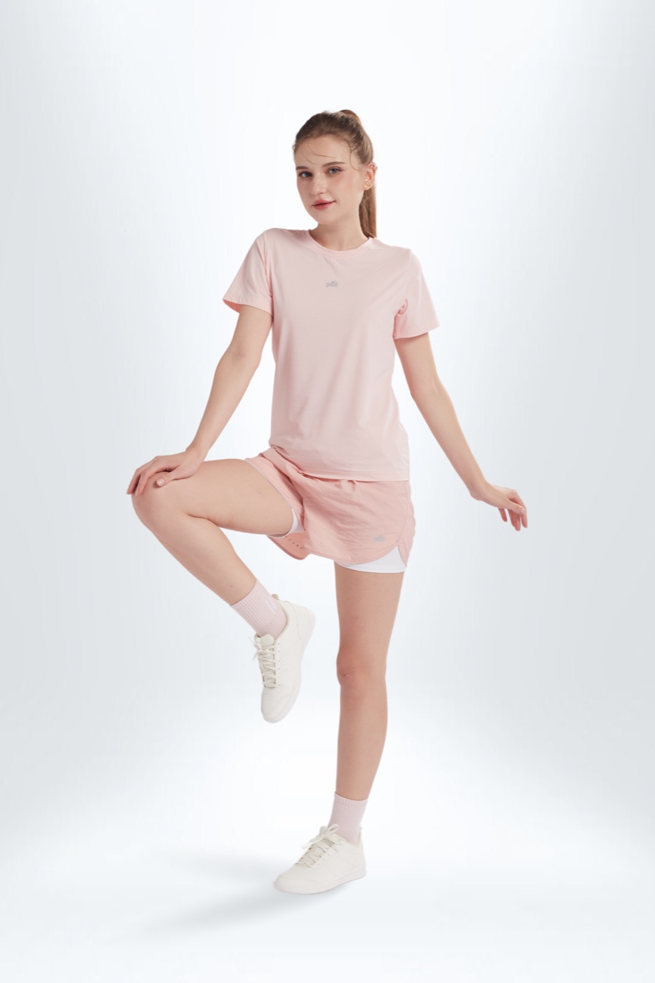 [PKP008SHOWW24WHBLS] Quần Short Nữ 2 lớp (Trắng, S)